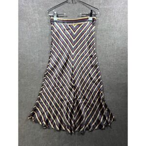 New NUMPH Numarina Skirt Midi Skandi Diagonal Stripe Viscose EU 38 US 6-8